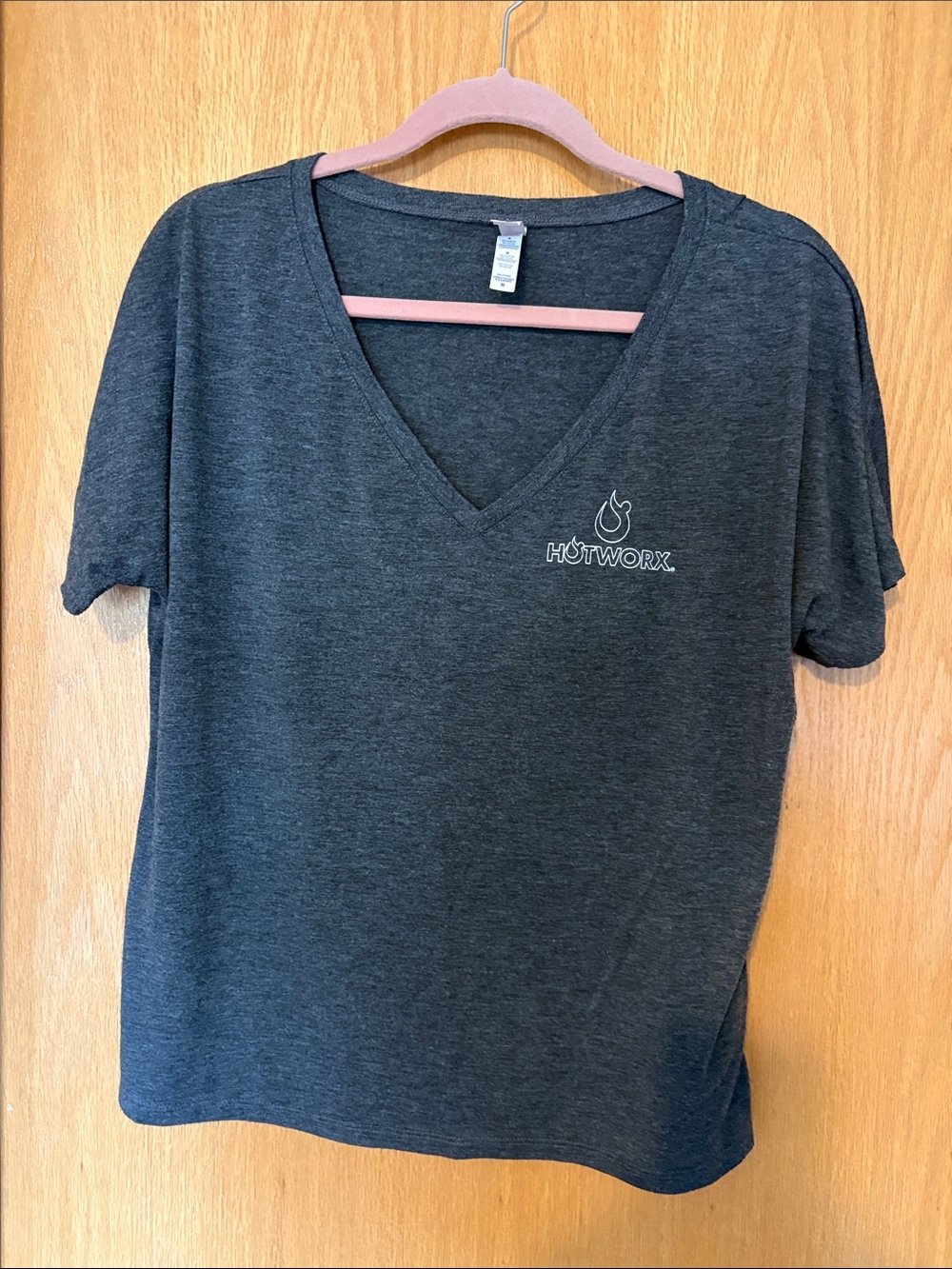 Bella Canvas Charcoal and Pink V-Neck Tee